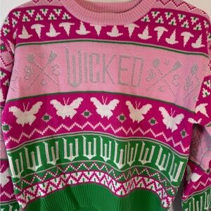 Pink & Green 'WICKED' Graphic Knit Sweater for Kids XL (14-16)